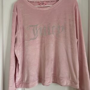 Juicy Couture Blush Pink Rhinestone Logo Pajama Top